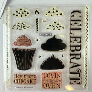 Close To My Heart My Acrylix Stamps D1336 Celebrate Cupcake Sprinkles Retired